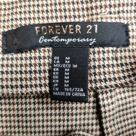 Forever 21 Tan Houndstooth Mini Skirt Size Medium - Picture 4 of 4